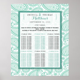 Póster La moderna colección de Bodas Paisley - Verde