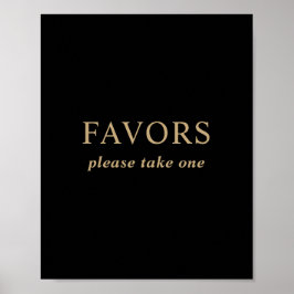 Póster La moderna Mínima Boda de Oro Negra Favorece el Ró