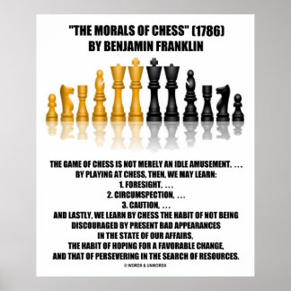 Póster La Moral Del Ajedrez Benjamin Franklin