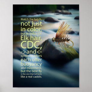 Póster La Mosca de Pelo de Alce Caddis Icónica