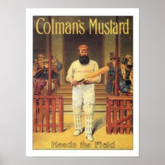Póster La mostaza de Colman vieja dirige el críquet A