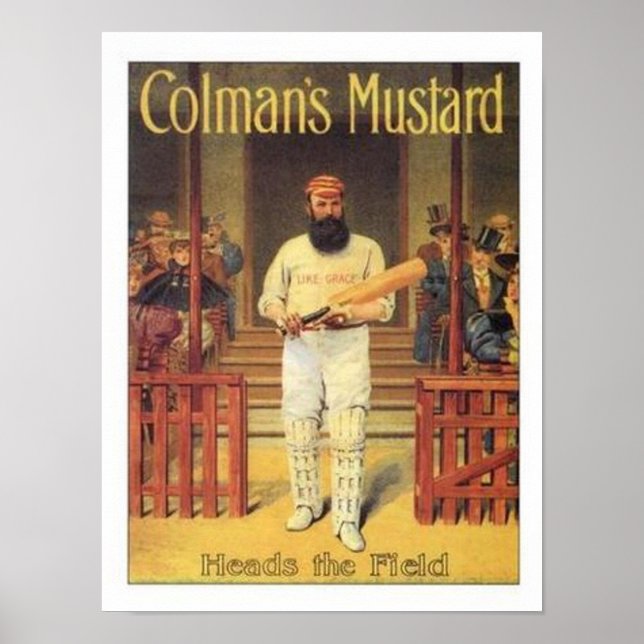 Póster La mostaza de Colman vieja dirige el críquet A (Frente)