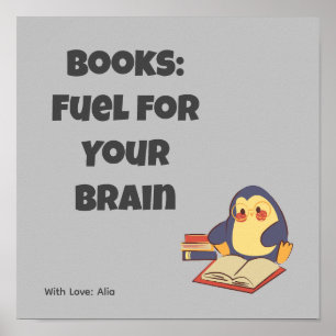 Póster La motivación de leer libros diciendo poster