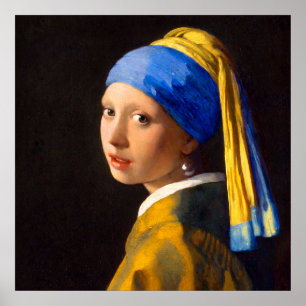 Póster La muchacha con el arete de perla de Johannes Verm
