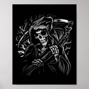 Póster La muerte del cráneo de los pañales, el horror gót