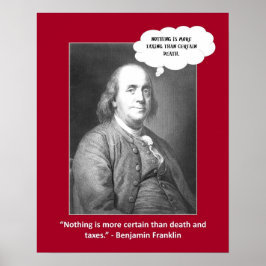 Póster La Muerte Y Los Impuestos Citan El Juego Divertido