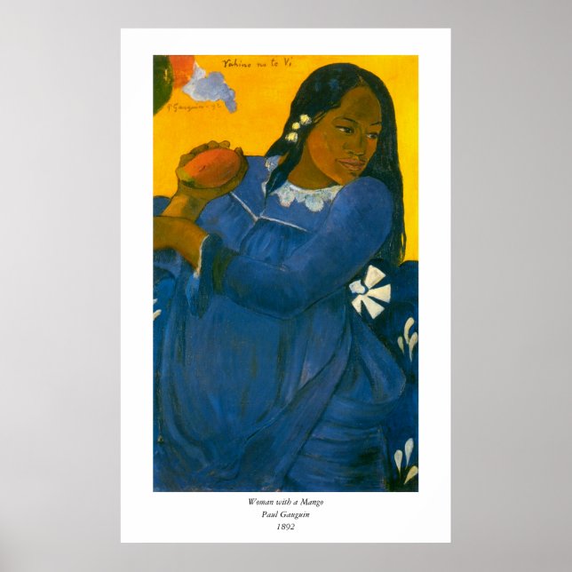 Póster La mujer de Paul Gauguin con un mango (1892) (Frente)