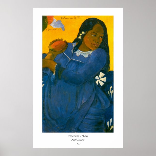 Póster La mujer de Paul Gauguin con un mango (1892) (Frente)