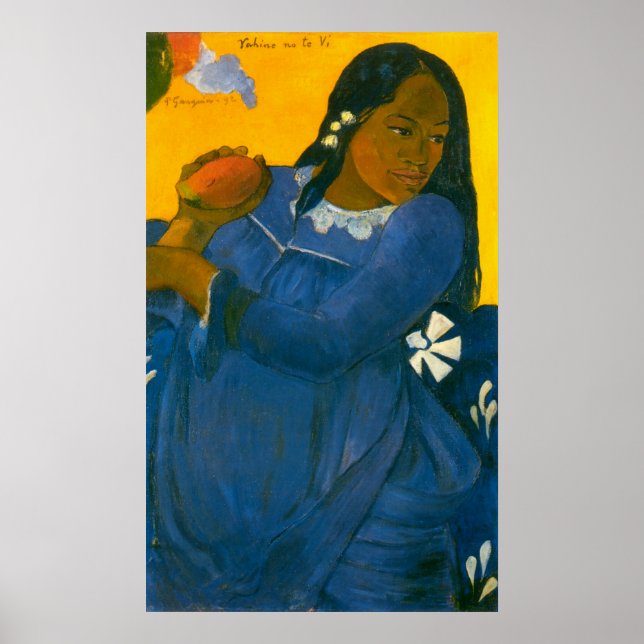 Póster La mujer de Paul Gauguin con un mango (1892) (Frente)