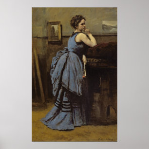 Póster La mujer en el azul, 1874