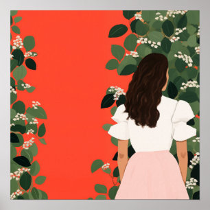 Póster La mujer en el jardín