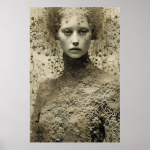 Póster La mujer en Lace Sepia