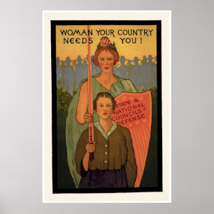 Póster ¡La mujer su país le necesita!