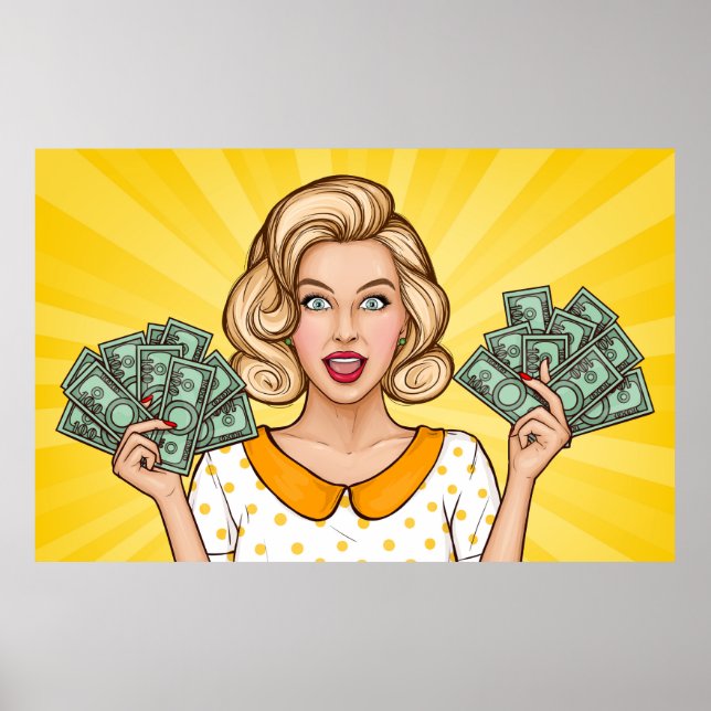 Póster La mujer tiene dinero (Frente)