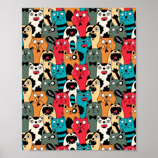 Póster La multitud de gatos (Frente)