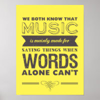 La música cita la tipografía la música Poster habl