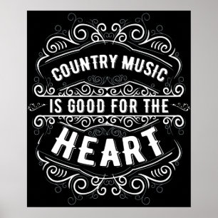 Póster La música country Gige a las mujeres Música Love