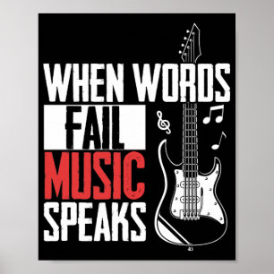 Póster La música de guitarra gusta cuando las palabras f