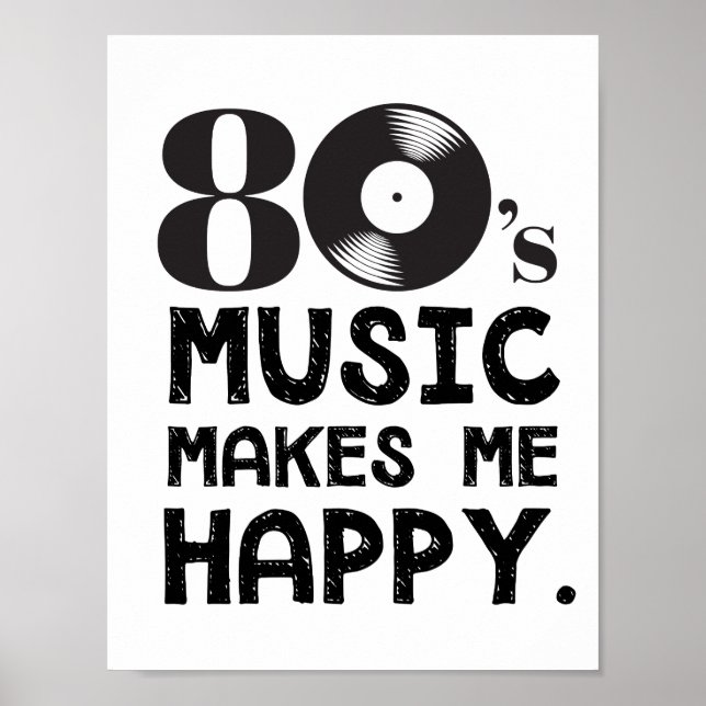 Póster La música de los 80 Me Hace Feliz (Frente)