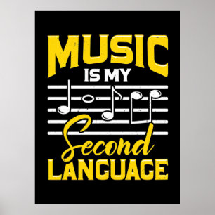 Póster La música del profesor es mi segundo idioma