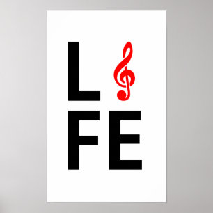 Póster La música es ilustracion de vida.