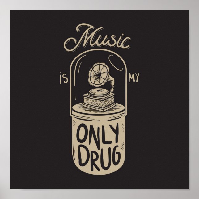 Póster La música es mi droga (Frente)