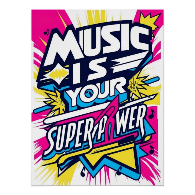 Póster La Música Es Tu Superpoder (Anverso)