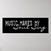 La música hace que mi Soul Canta Poster