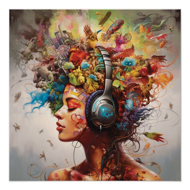 Póster La música me alimenta (Anverso)