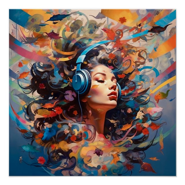 Póster La música me alimenta (Anverso)