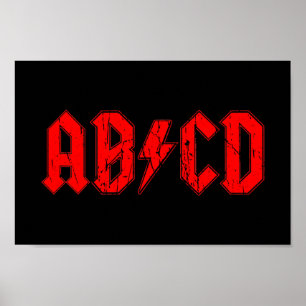 Póster La música rock de ABCD símbolo gracioso escuela de