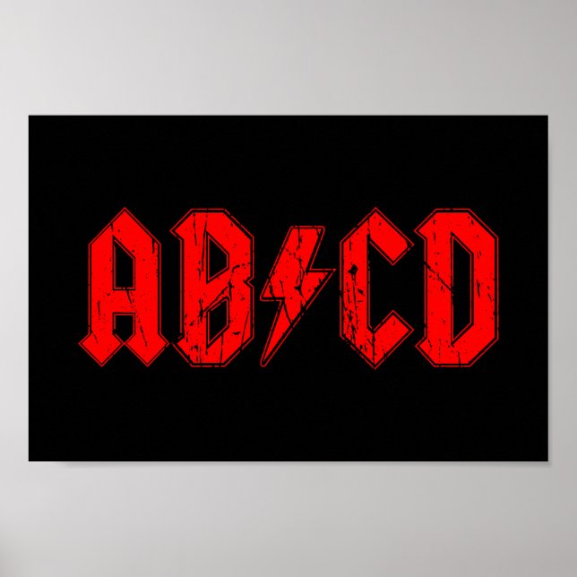 Póster La música rock de ABCD símbolo gracioso escuela de (Frente)