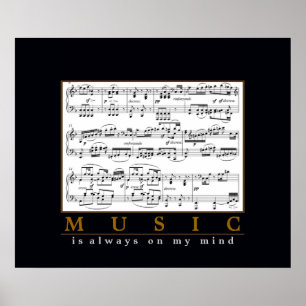 Póster la música siempre está en mi mente