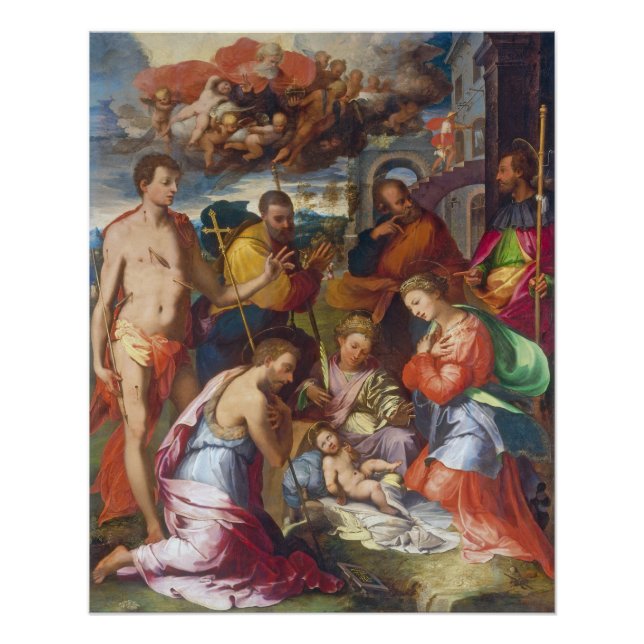Póster La Natividad, 1534 (petróleo en el panel) (Anverso)