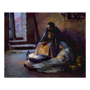 Póster La Natividad De Gari Melchers, 1891. Bebé