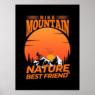 Póster La naturaleza de la montaña en bicicleta es el mej
