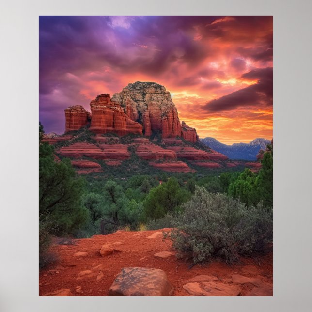 Póster La naturaleza de las rocas rojas de Sedona Arizona (Frente)