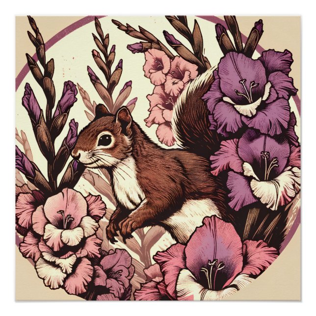 Póster La naturaleza del arte de la ardilla cutánea le gu (Anverso)