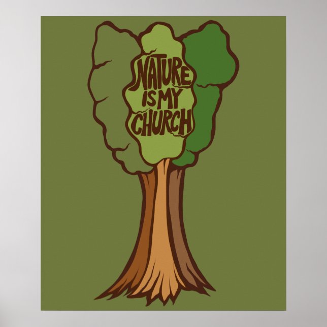 Póster La naturaleza es mi iglesia (Frente)