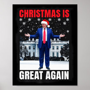 Póster La Navidad Es Genial De Nuevo Divertido Donald Tru