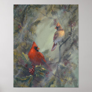 Póster "La Navidad Está Llegando" Cardenales