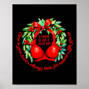 Póster La Navidad S Seno Una amiga es como un buen sostén
