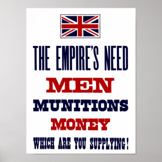 Póster La necesidad del imperio ~ hombres, municiones y d