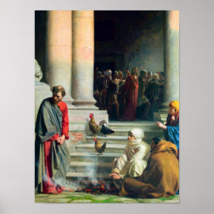 Póster La negación de Peter por Carl Bloch