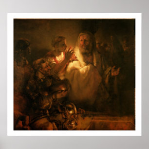 Póster La negación de San Pedro, 1660 (aceite sobre lienz