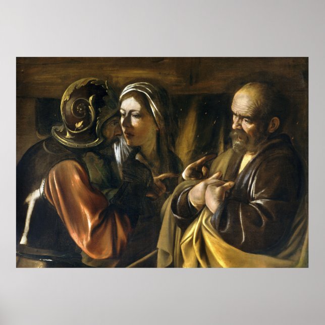 Póster La negación de San Pedro - Caravaggio (Frente)