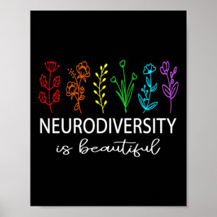 Póster La neurodiversidad es bella conciencia del autismo
