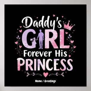 Póster La niña de papá siempre su princesa regalo del día