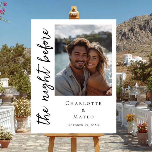 Póster La noche antes de la bienvenida con fotos modernas (Subido por el creador)