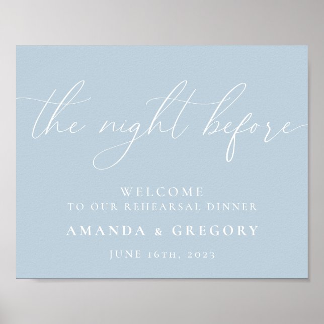 Póster La Noche Antes de la Cena de Ensayo de Boda Bienve (Frente)